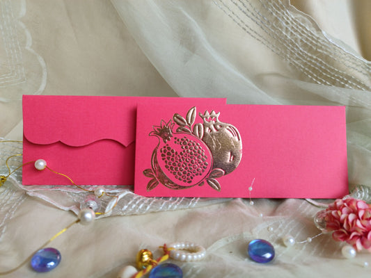 pomegranate Foil  Envelop -set of 5