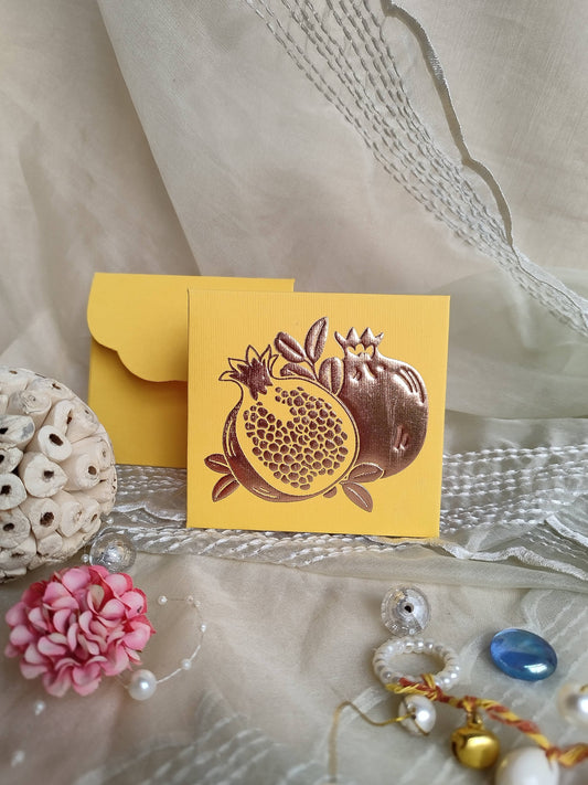 Pomegranate small envelop Yellow ( Set of-5)