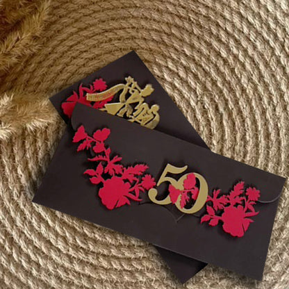 50 Acrylic Radha Krishna Floral Envelop- Set of 10