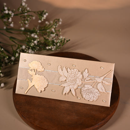 silver floral envelope